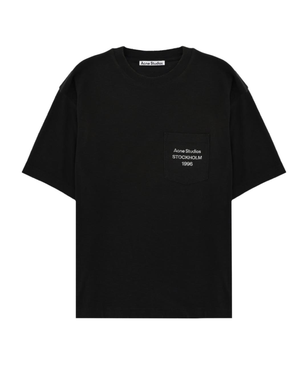 ACNE STUDIOS Черная хлопковая футболка, фото 1