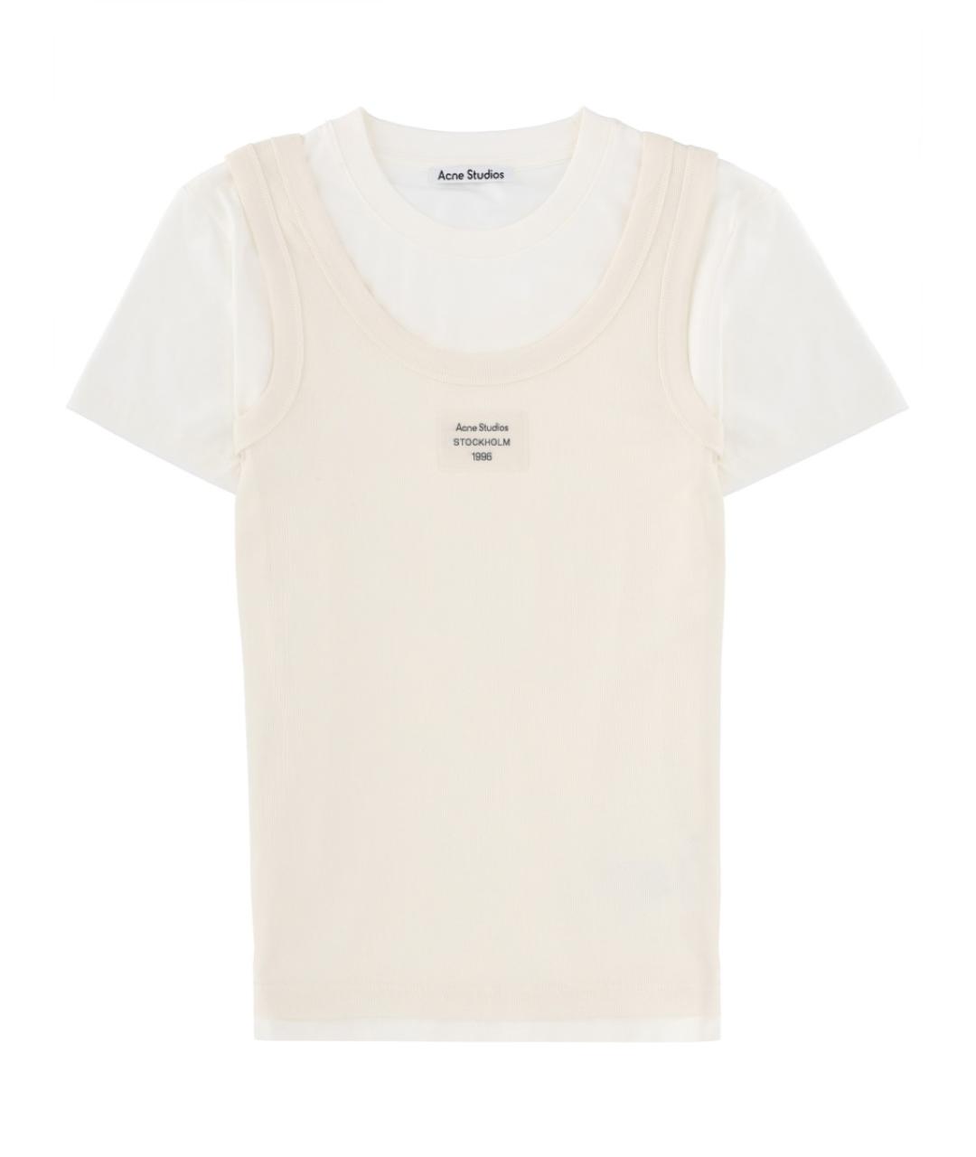 ACNE STUDIOS Белая хлопковая футболка, фото 1
