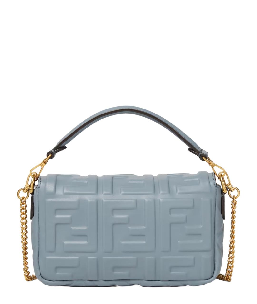 FENDI Голубая кожаная сумка тоут, фото 2