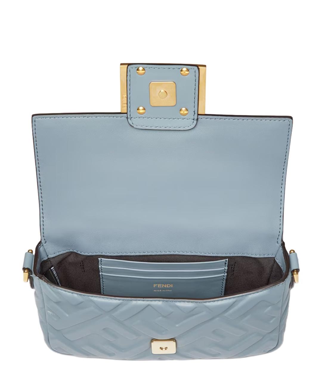 FENDI Голубая кожаная сумка тоут, фото 4