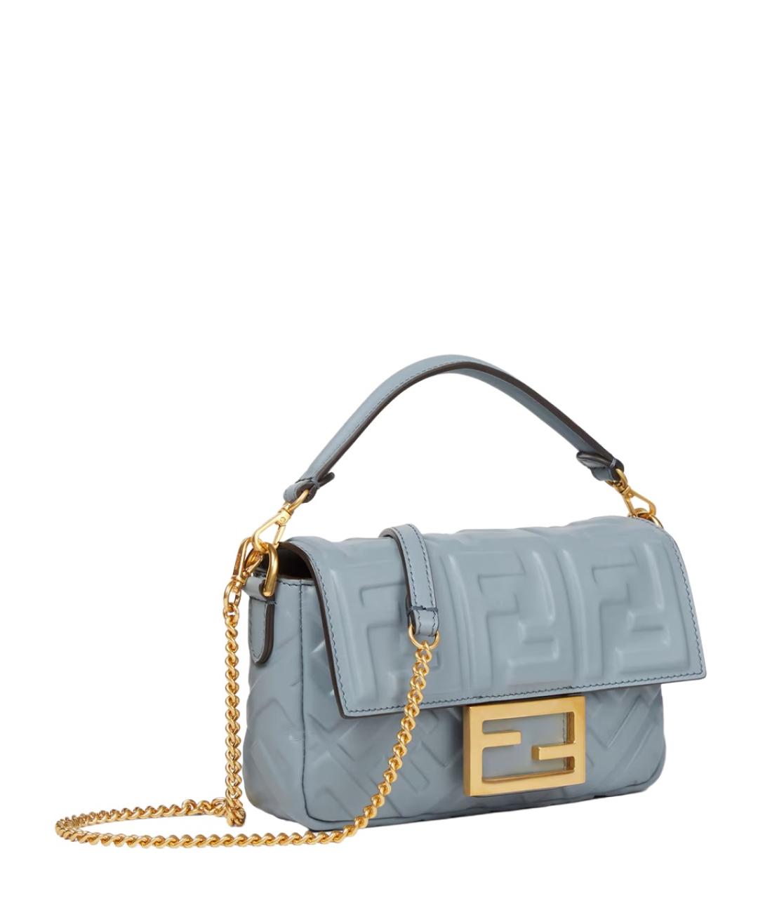 FENDI Голубая кожаная сумка тоут, фото 3