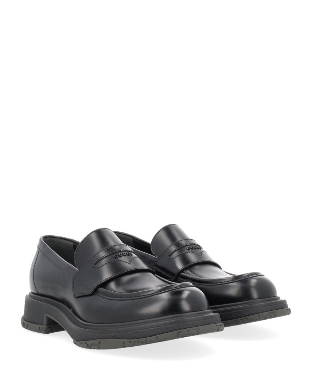 GUCCI Черные кожаные лоферы, фото 2