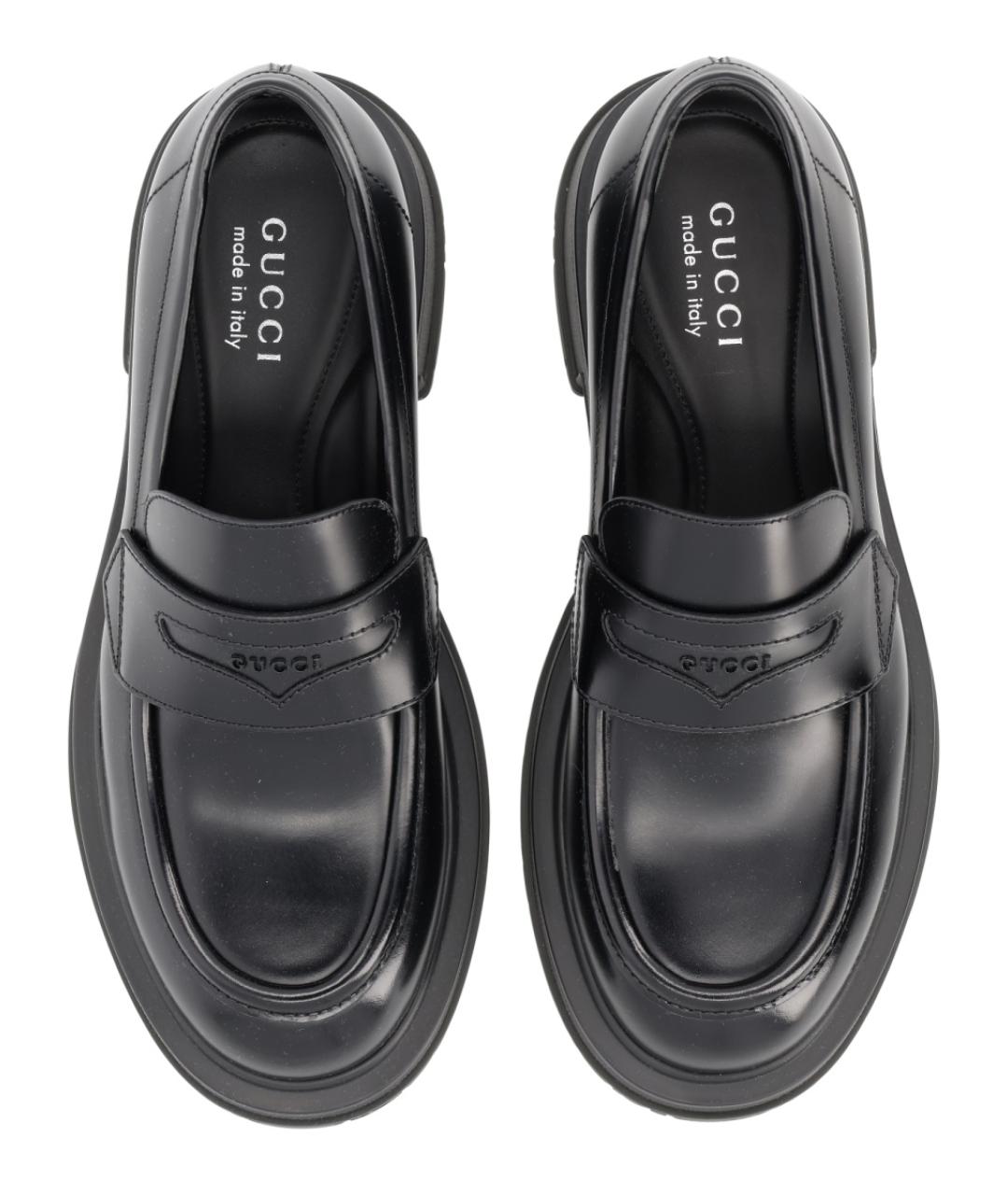 GUCCI Черные кожаные лоферы, фото 5