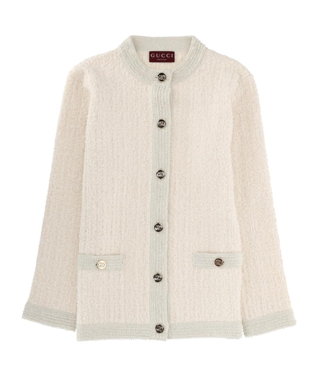 GUCCI Белый шерстяной кардиган, фото 1