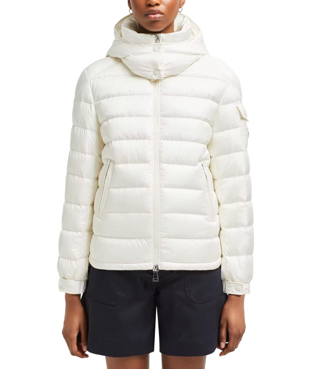 MONCLER Белый полиамидовый пуховик, фото 3