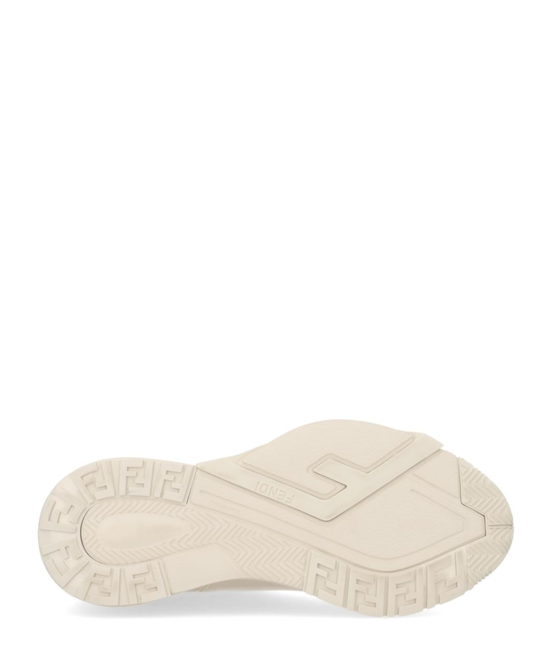 FENDI Белые кожаные низкие кроссовки / кеды, фото 6