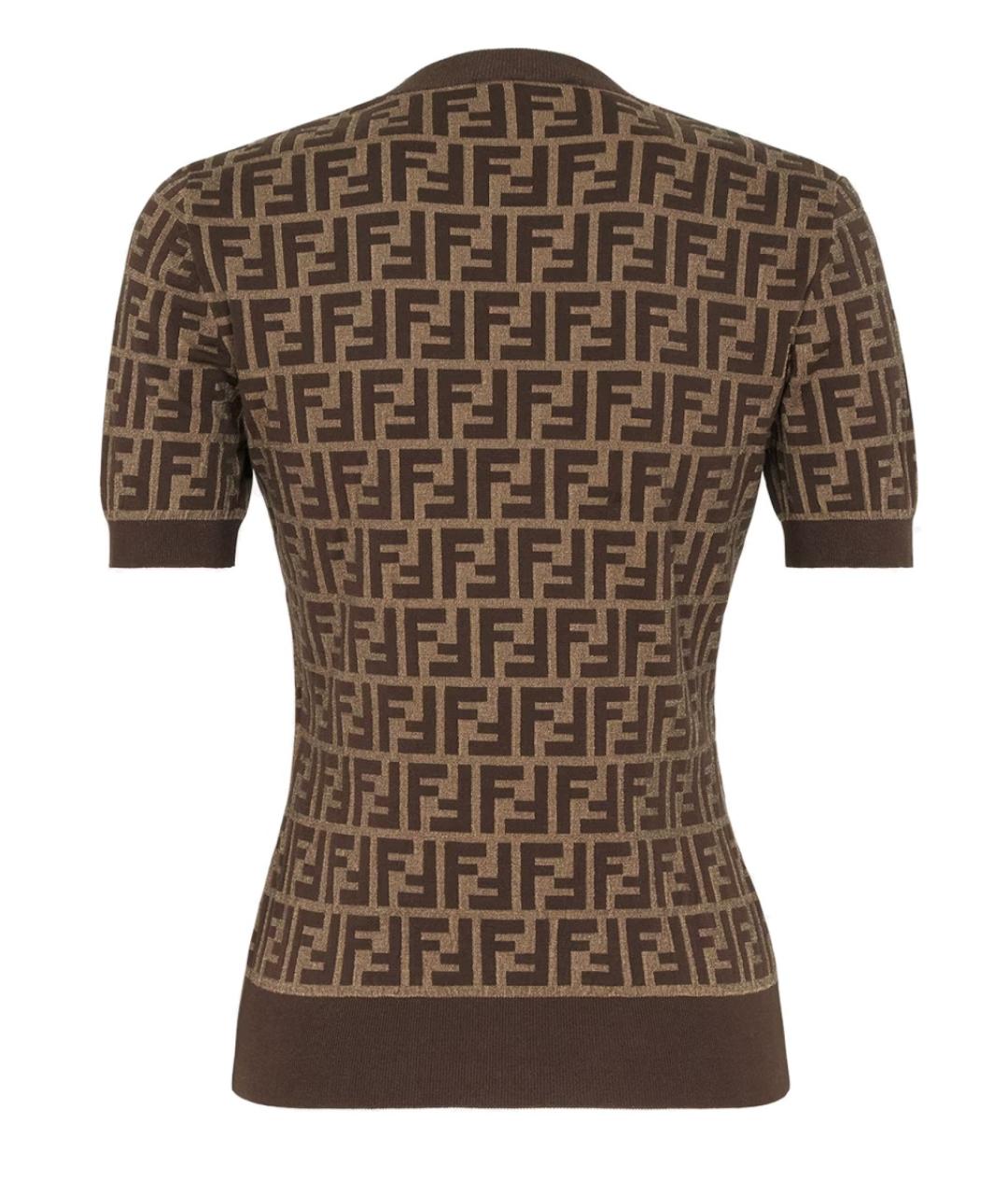 FENDI Коричневый хлопковый джемпер / свитер, фото 2
