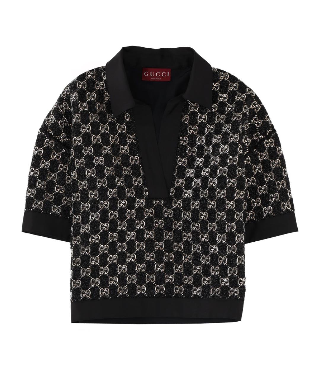 GUCCI Черная вискозная футболка, фото 1