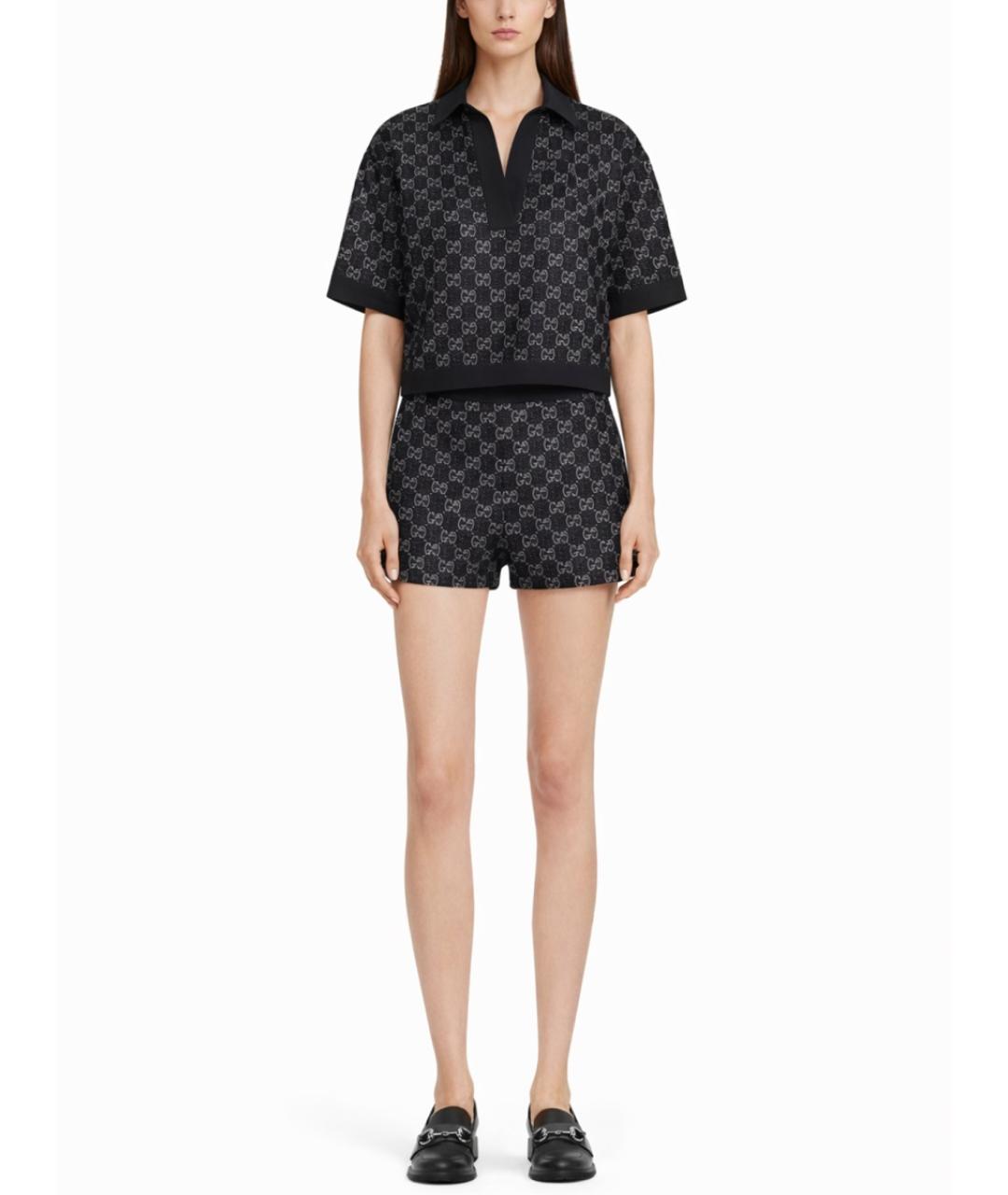 GUCCI Черная вискозная футболка, фото 3