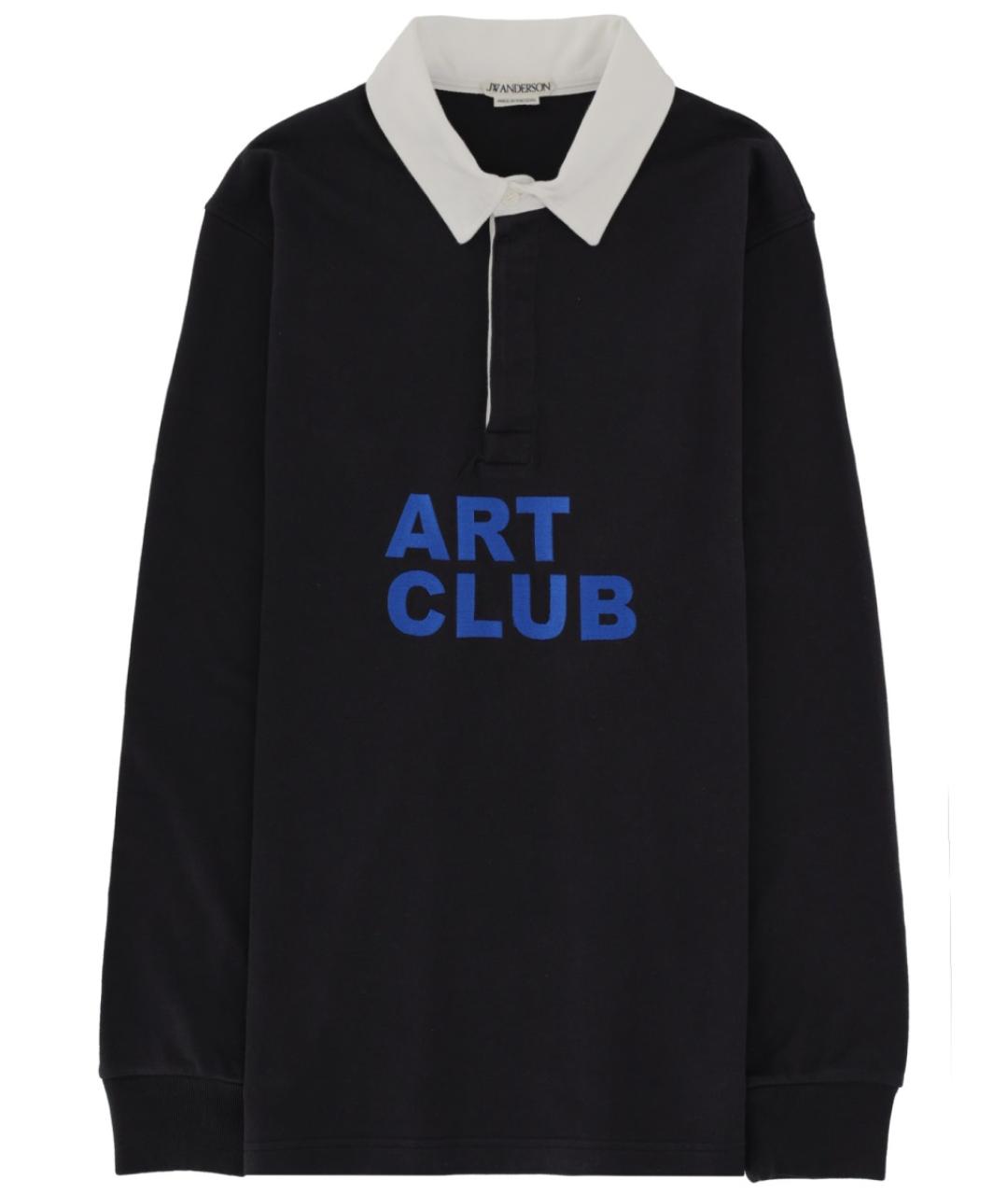 J.W.ANDERSON Черное хлопковое поло с длинным рукавом, фото 1