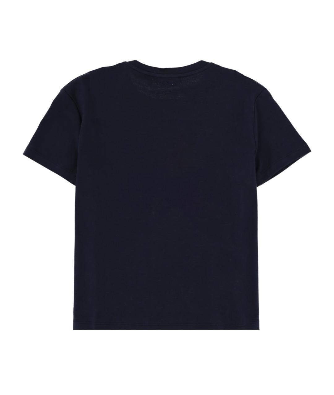 'S MAX MARA Темно-синяя хлопковая футболка, фото 2