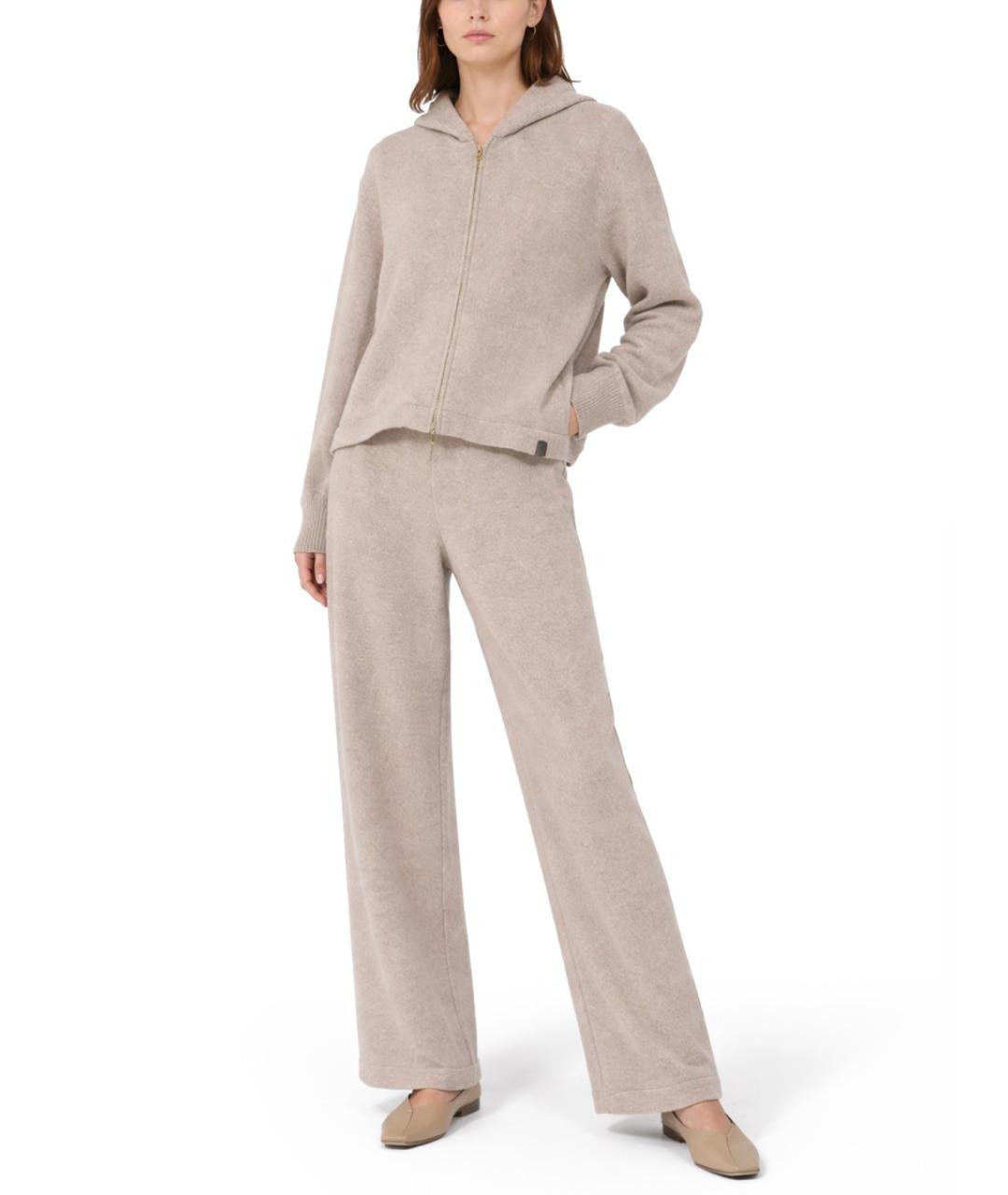 MAX MARA Бежевые кашемировые прямые брюки, фото 3