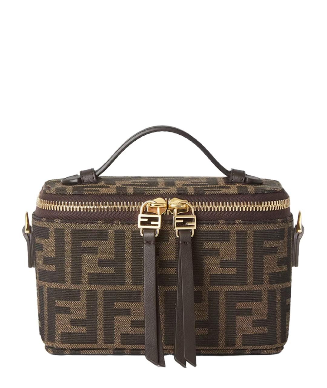 FENDI Коричневая синтетическая сумка через плечо, фото 1