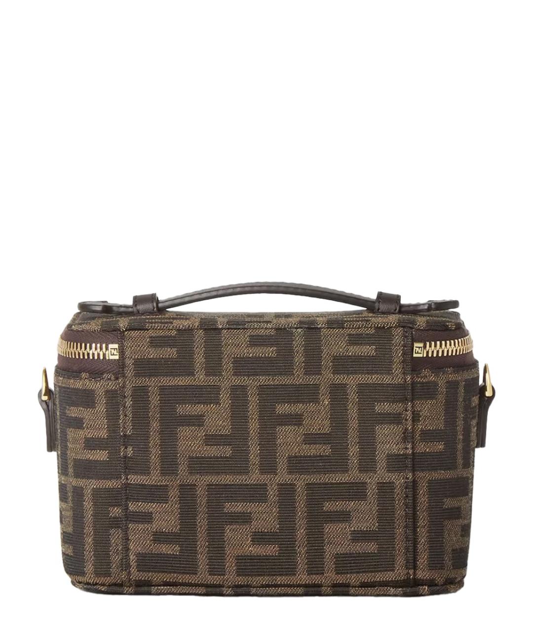 FENDI Коричневая синтетическая сумка через плечо, фото 4