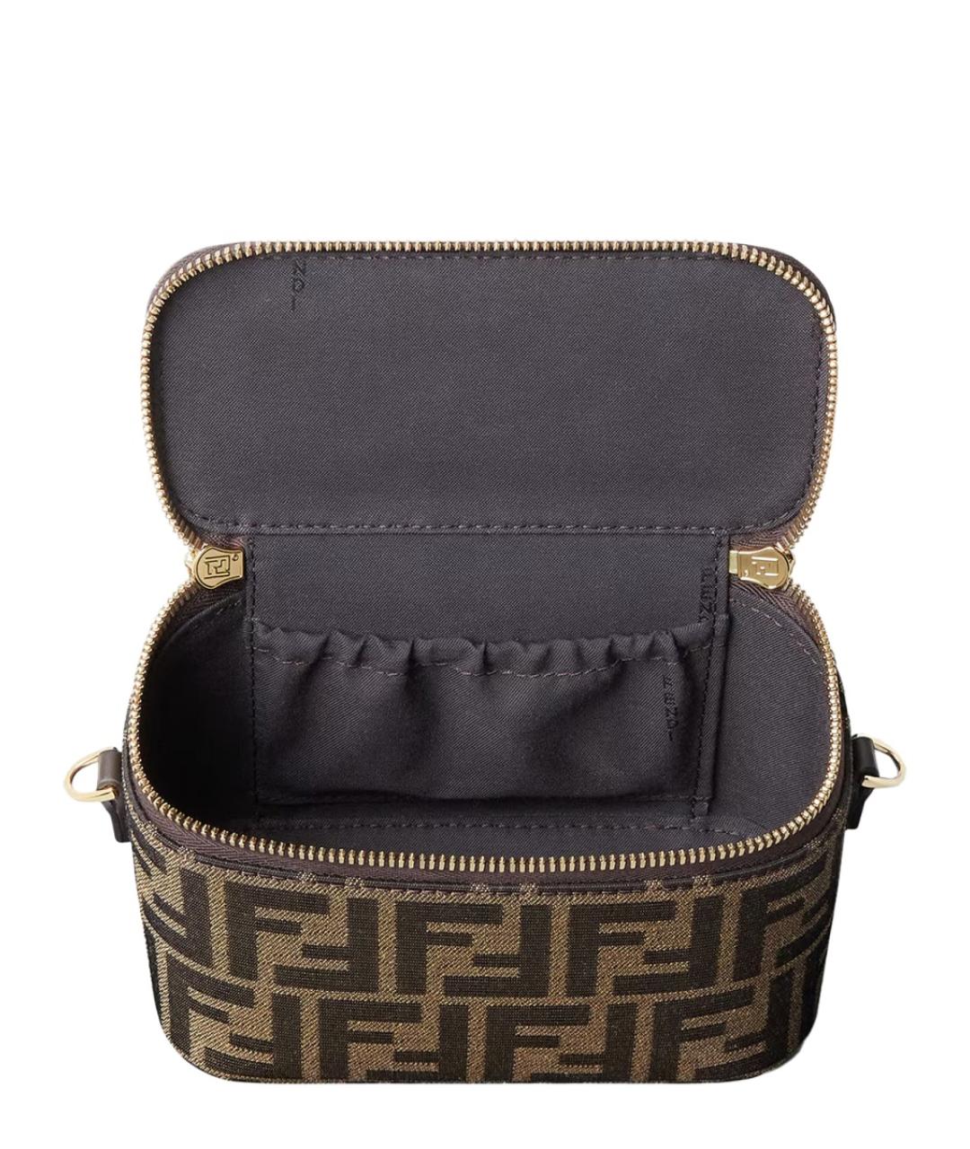 FENDI Коричневая синтетическая сумка через плечо, фото 3