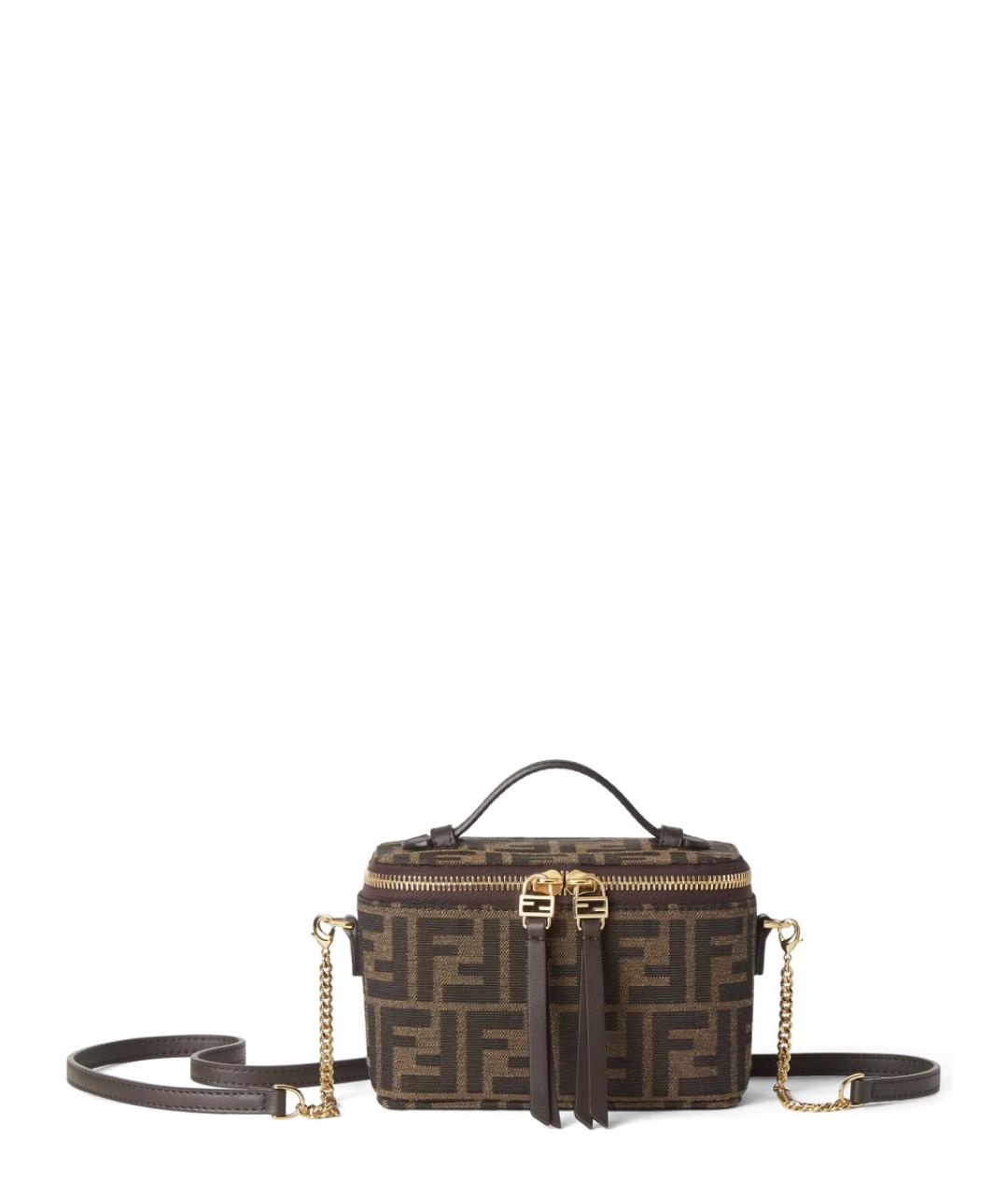 FENDI Коричневая синтетическая сумка через плечо, фото 5