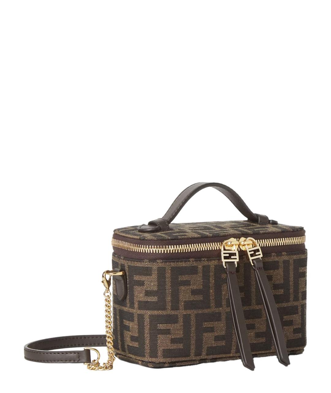 FENDI Коричневая синтетическая сумка через плечо, фото 2