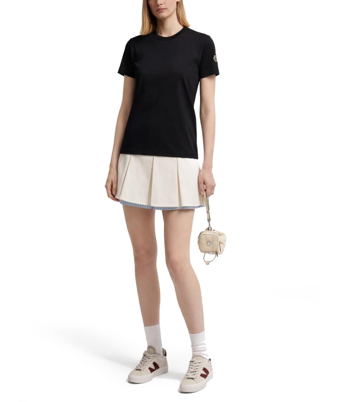 MONCLER Черная хлопковая футболка, фото 2