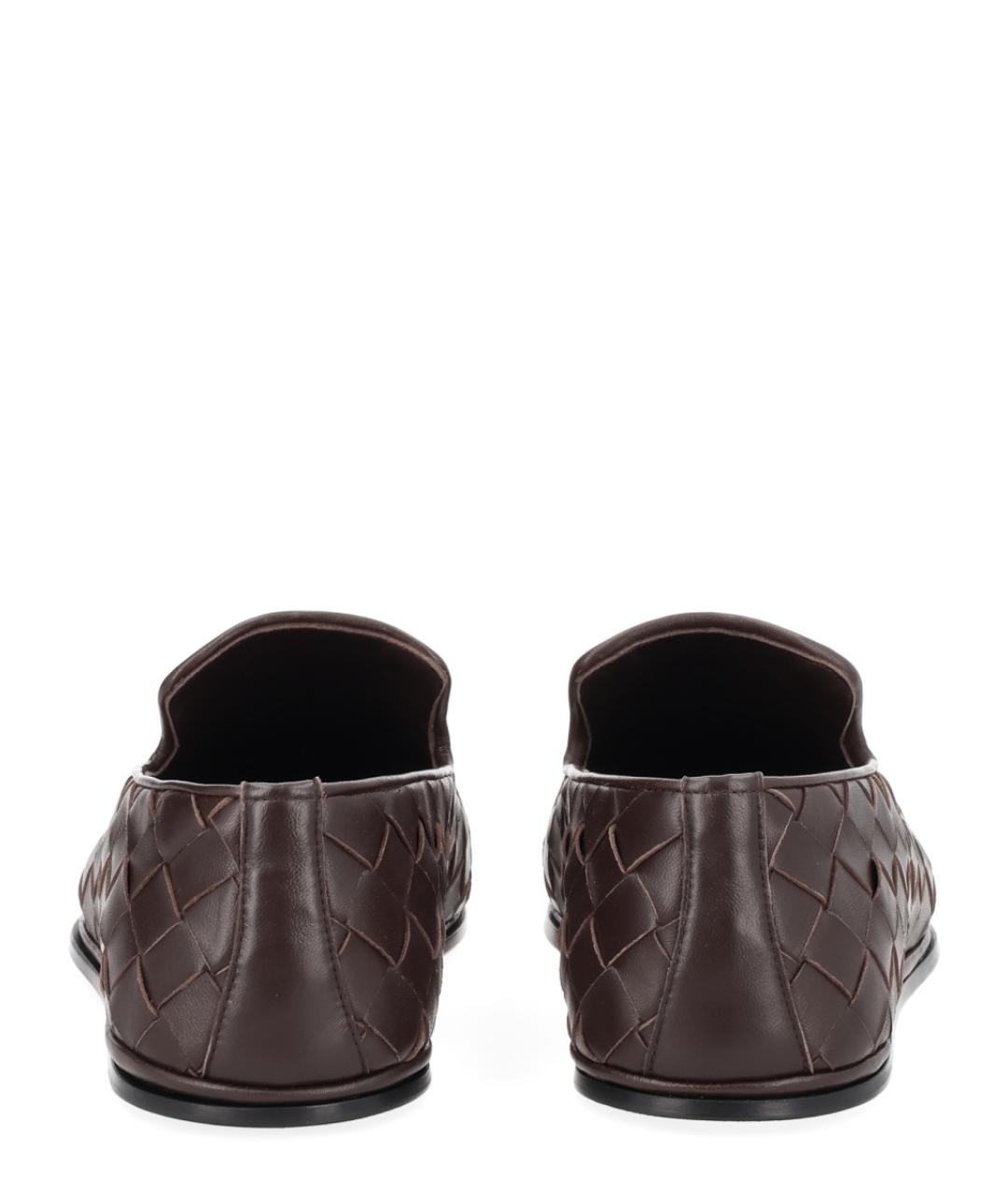 BOTTEGA VENETA Коричневые кожаные слипоны, фото 4