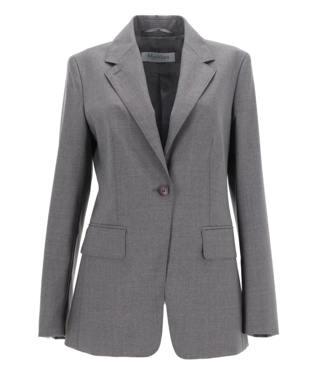 MAX MARA Серый шерстяной жакет/пиджак, фото 1