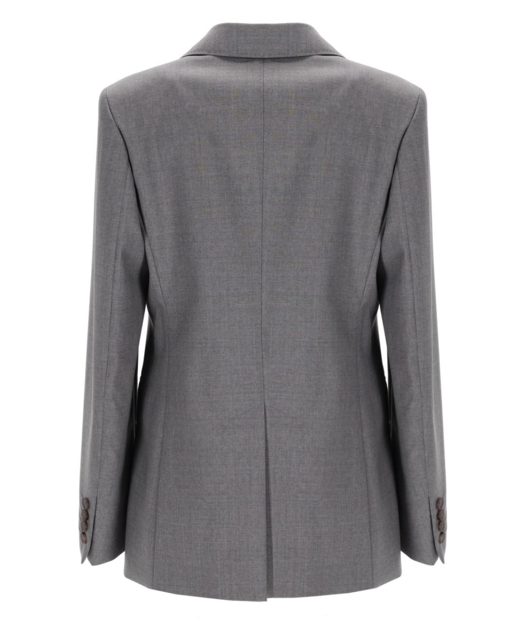 MAX MARA Серый шерстяной жакет/пиджак, фото 3