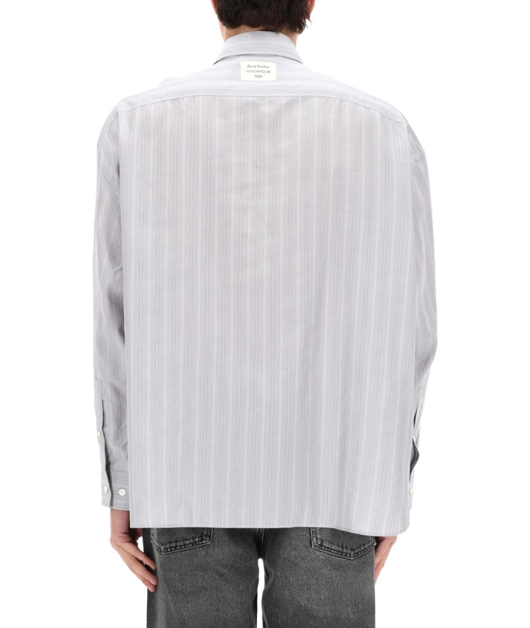ACNE STUDIOS Серая хлопко-лиоцелловая кэжуал рубашка, фото 5