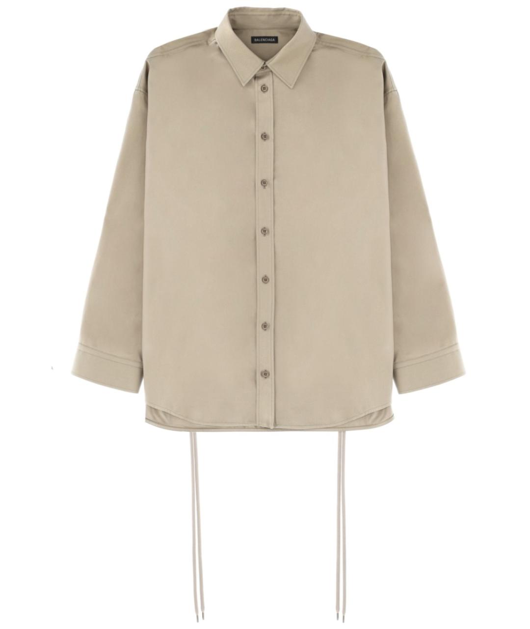 BALENCIAGA Бежевая хлопковая рубашка, фото 1