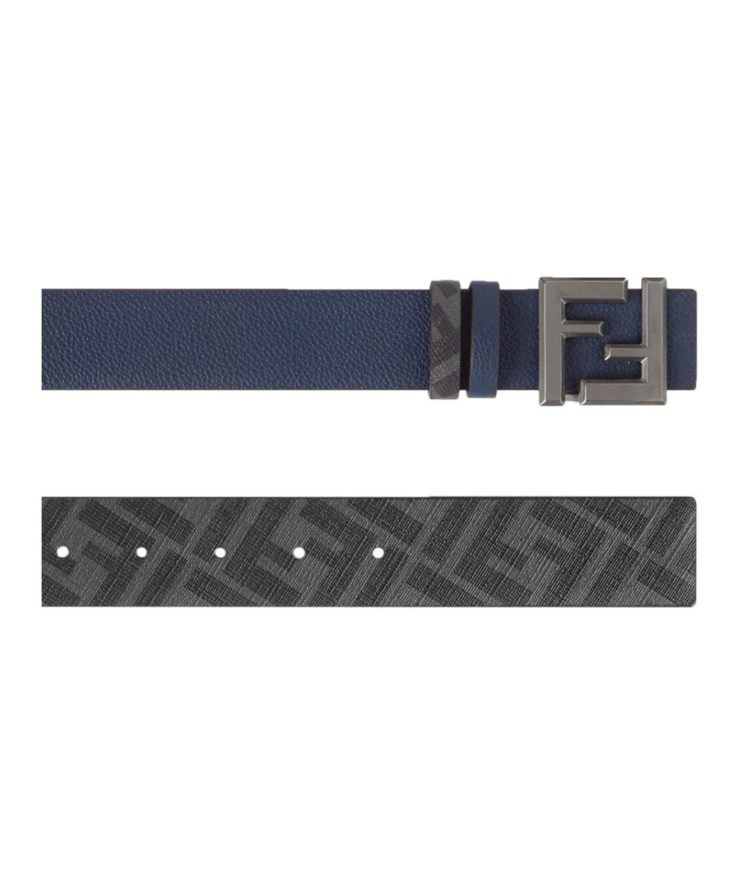 FENDI Синий кожаный ремень, фото 3