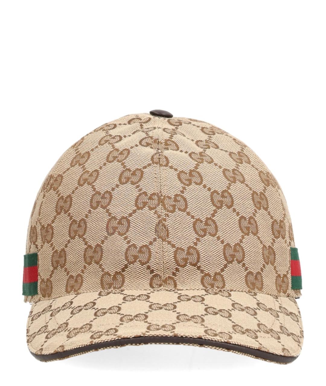 GUCCI Коричневая синтетическая кепка/бейсболка, фото 1