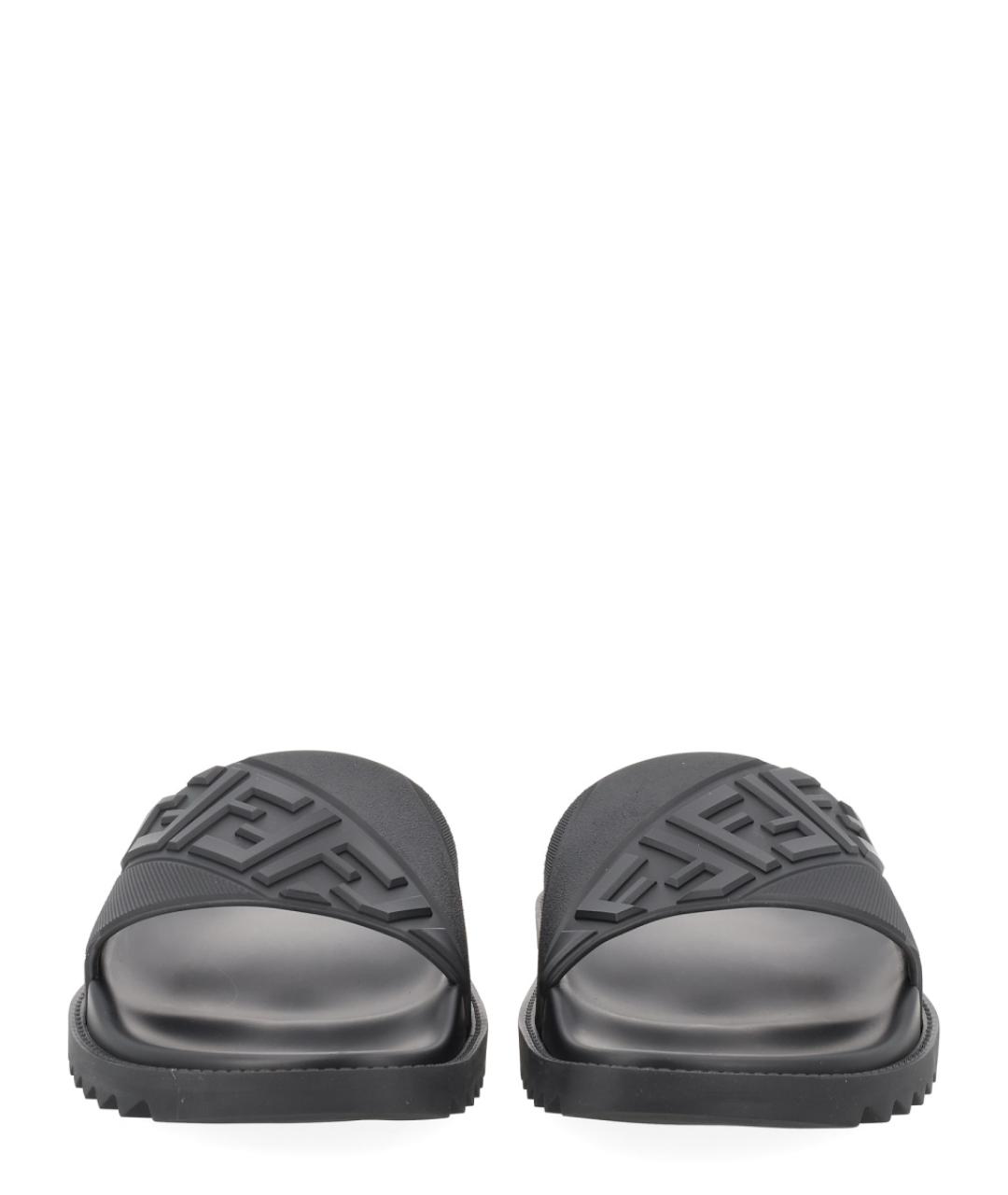 FENDI Черные шлепанцы, фото 3