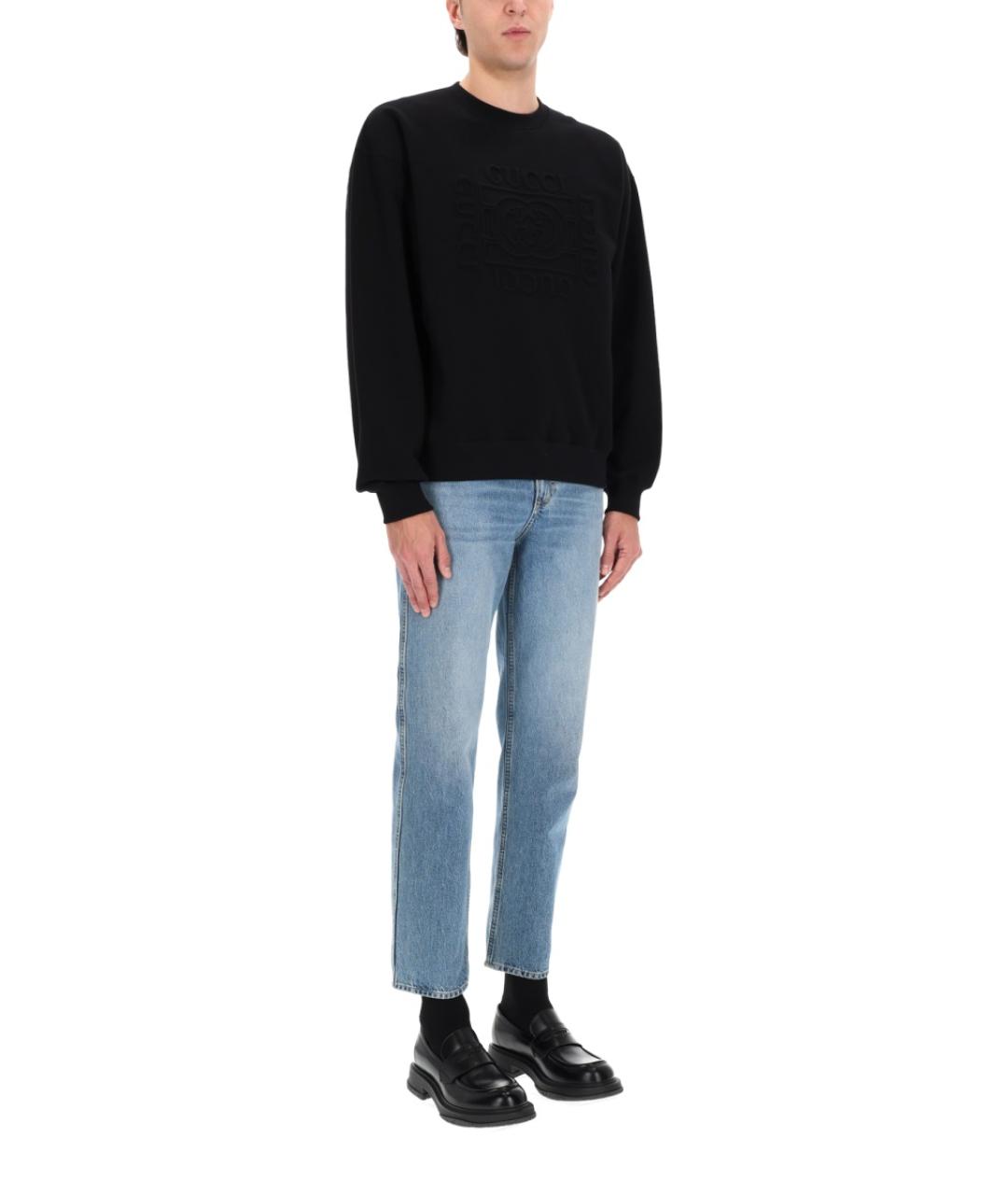GUCCI Синие хлопковые прямые джинсы, фото 3