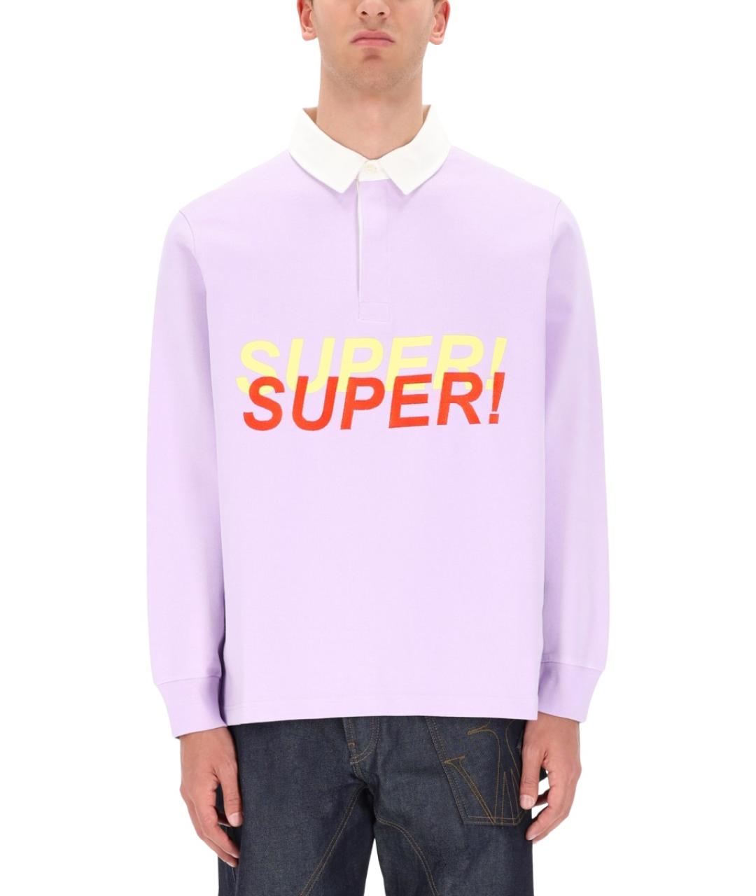 J.W.ANDERSON Фиолетовое хлопковое поло с длинным рукавом, фото 5