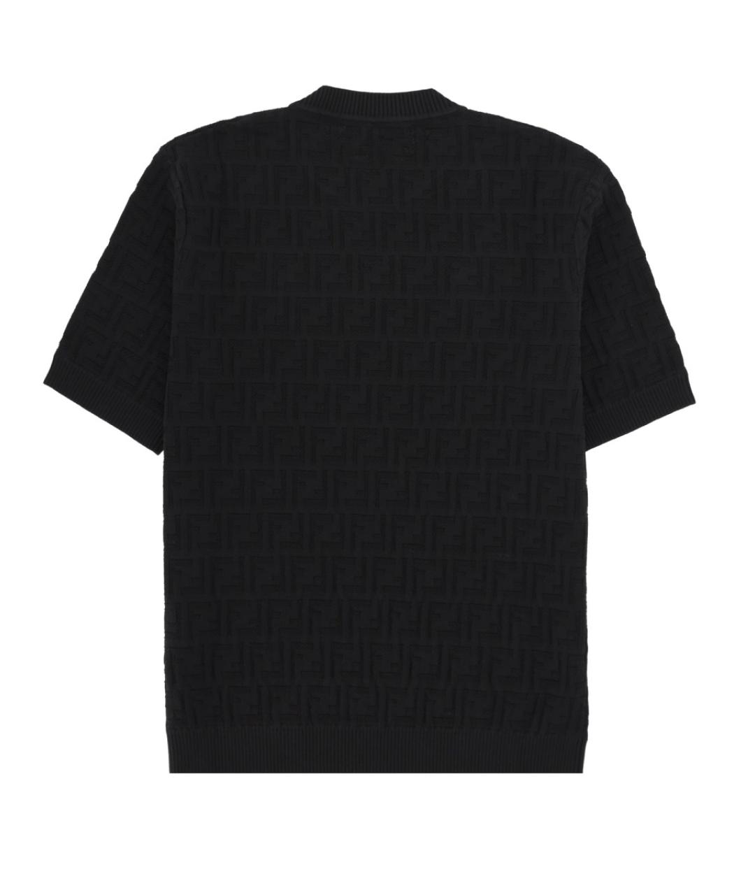 FENDI Черная хлопковая футболка, фото 2