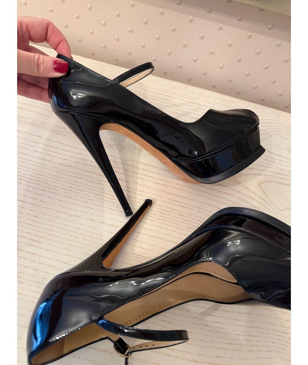 SAINT LAURENT Черные туфли из лакированной кожи, фото 6