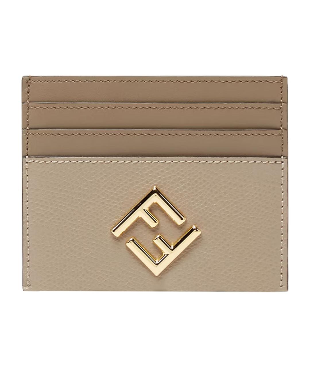 FENDI Коричневый кожаный кардхолдер, фото 1