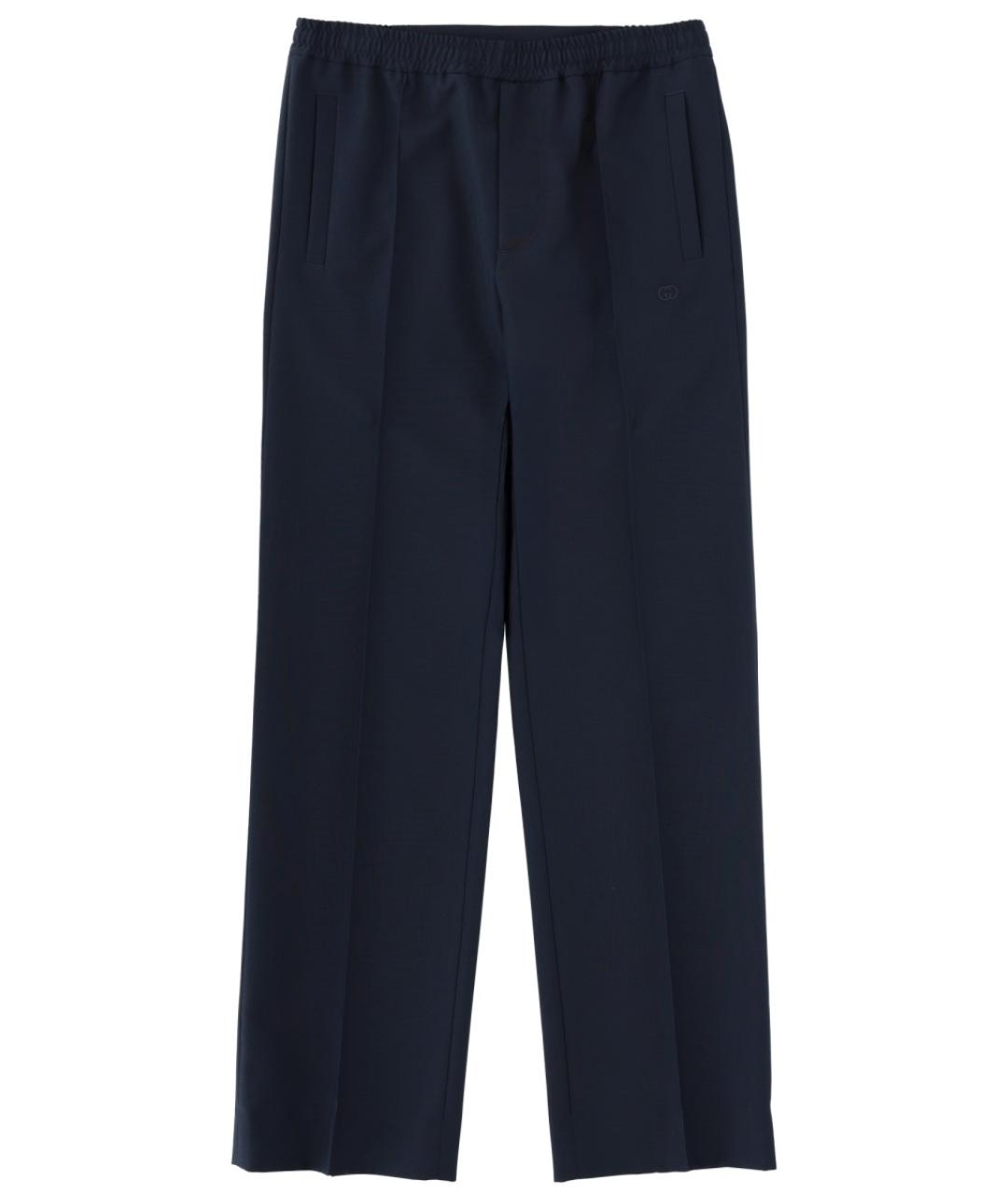 GUCCI Синие полиэстеровые брюки чинос, фото 1