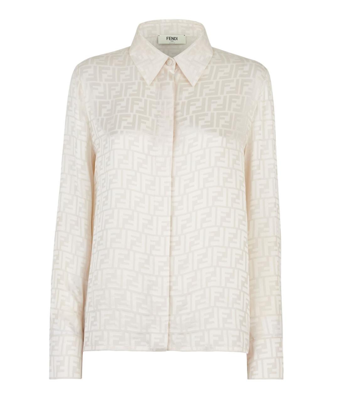FENDI Белая шелковая рубашка, фото 1