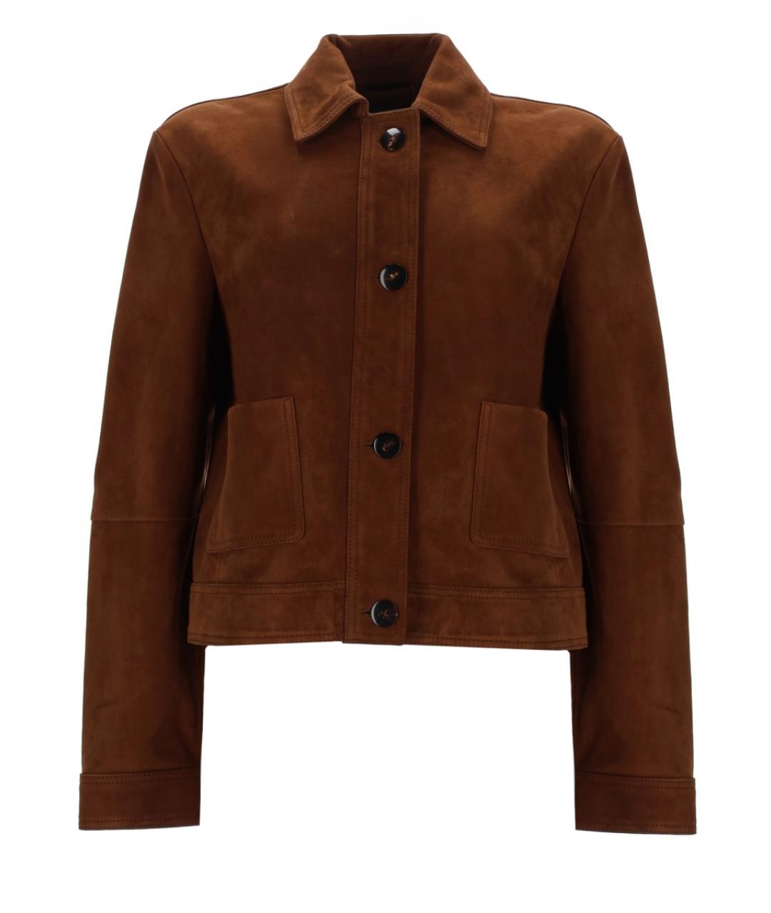 MAX MARA Коричневая замшевая куртка, фото 1