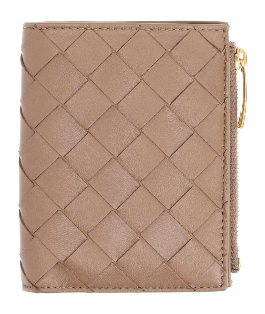 BOTTEGA VENETA Бежевый кожаный кошелек, фото 1