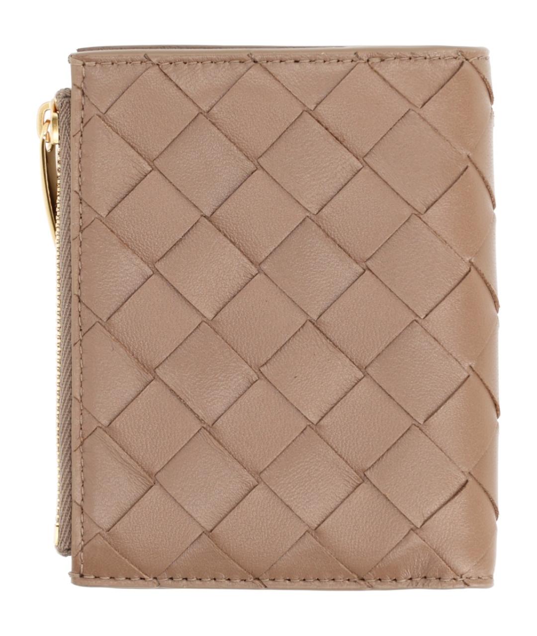 BOTTEGA VENETA Бежевый кожаный кошелек, фото 2