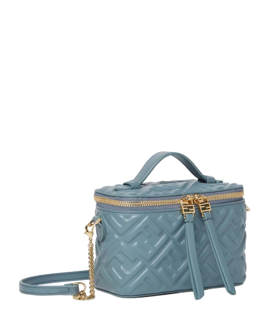 FENDI Голубая кожаная сумка через плечо, фото 3