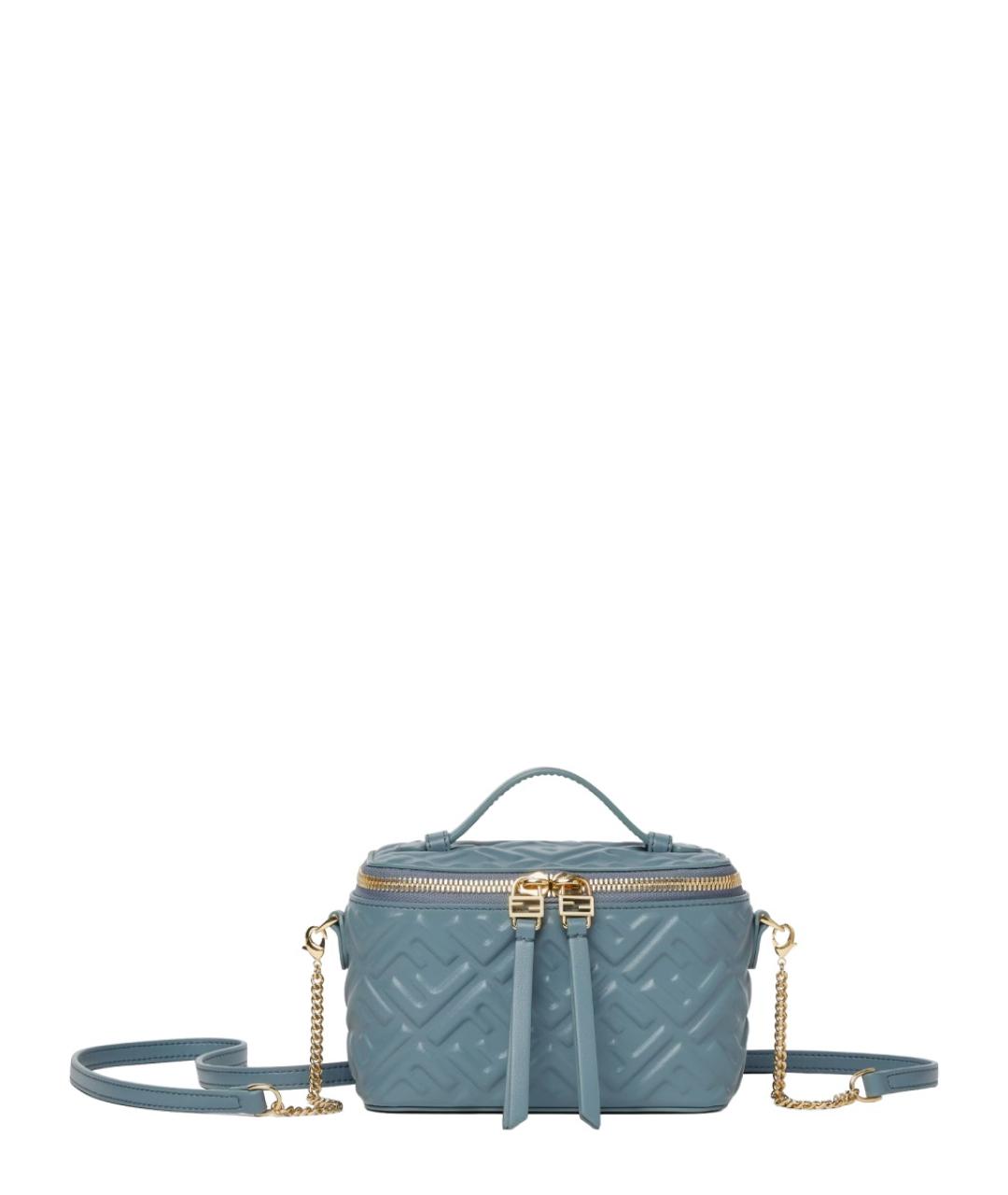 FENDI Голубая кожаная сумка через плечо, фото 1