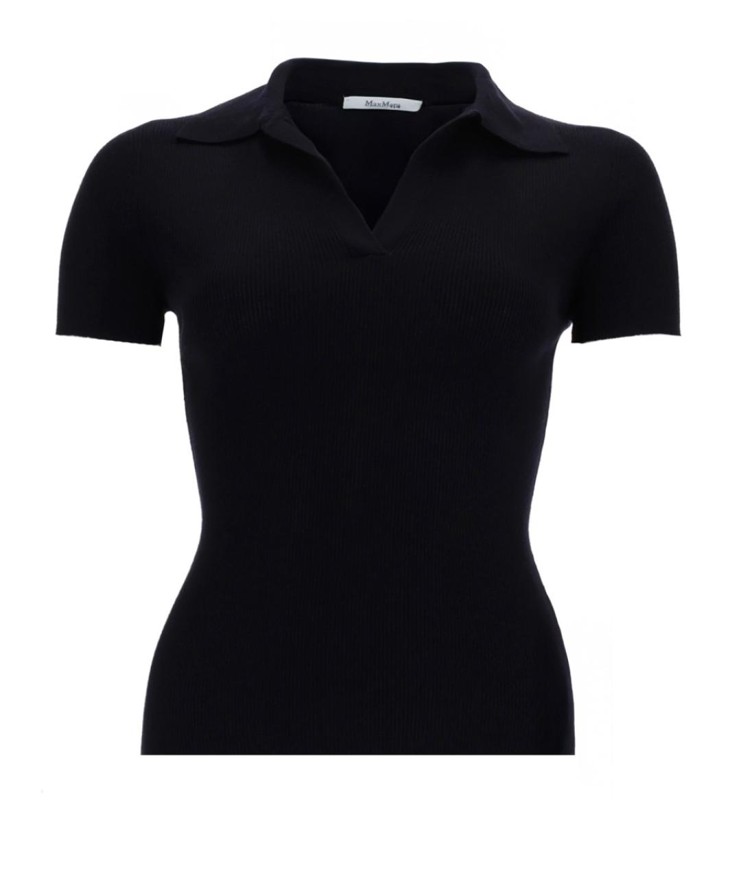 MAX MARA Синяя шерстяная футболка, фото 1