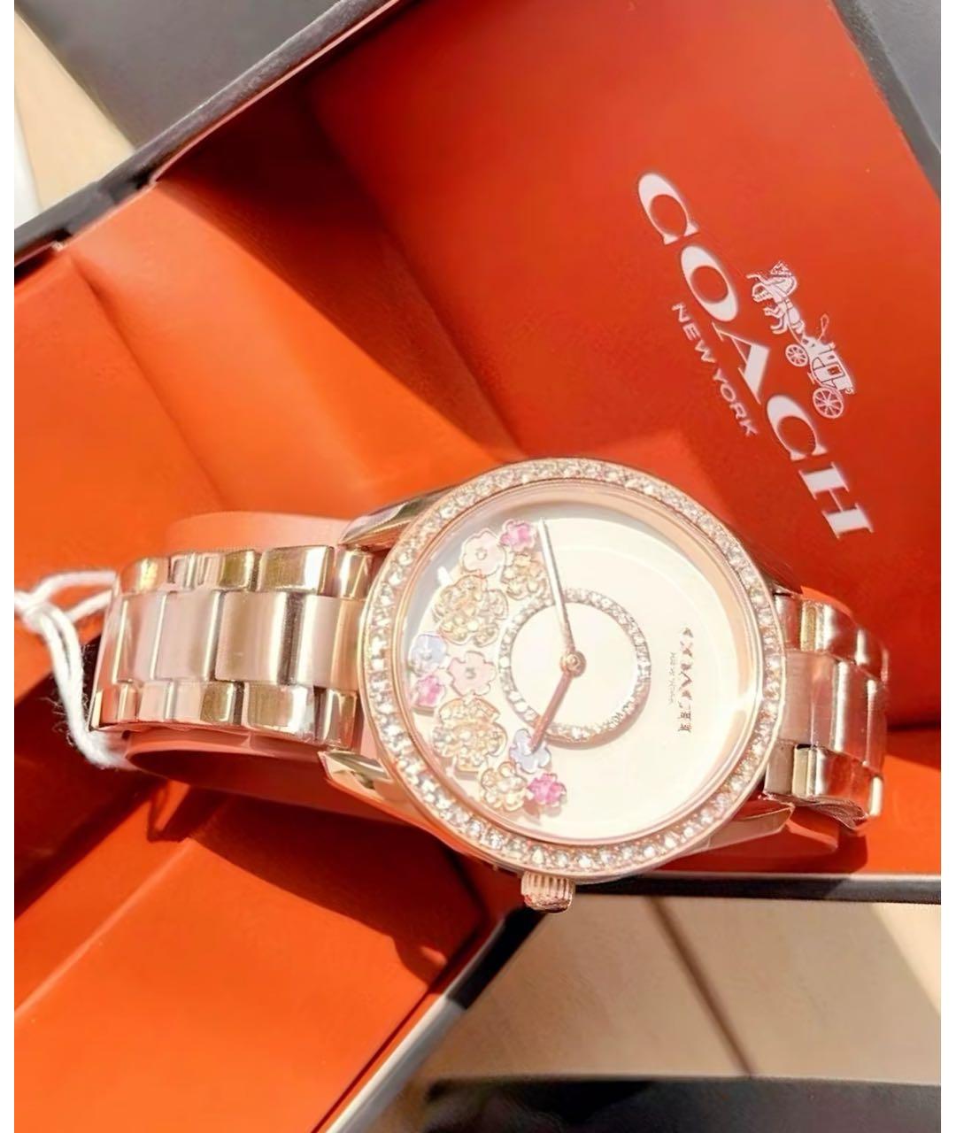 COACH Золотые стальные часы, фото 4