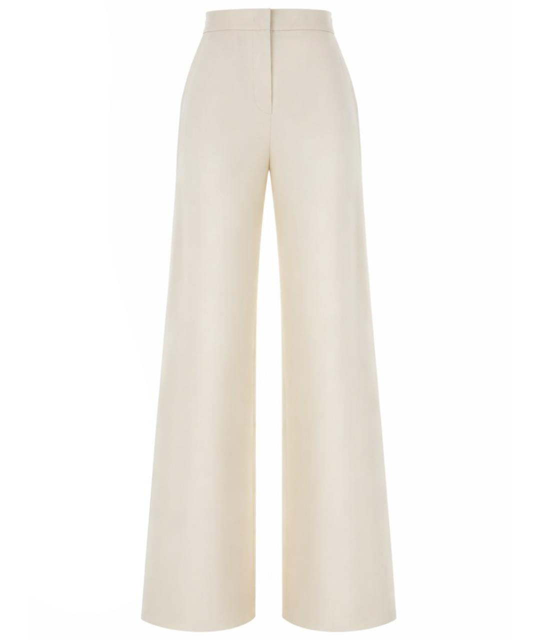 MAX MARA Белые хлопковые прямые брюки, фото 1