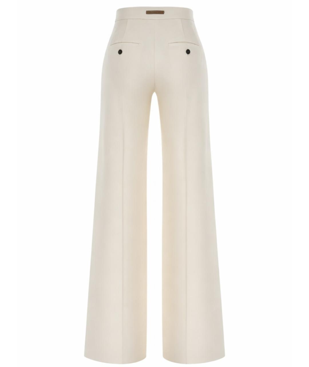 MAX MARA Белые хлопковые прямые брюки, фото 3