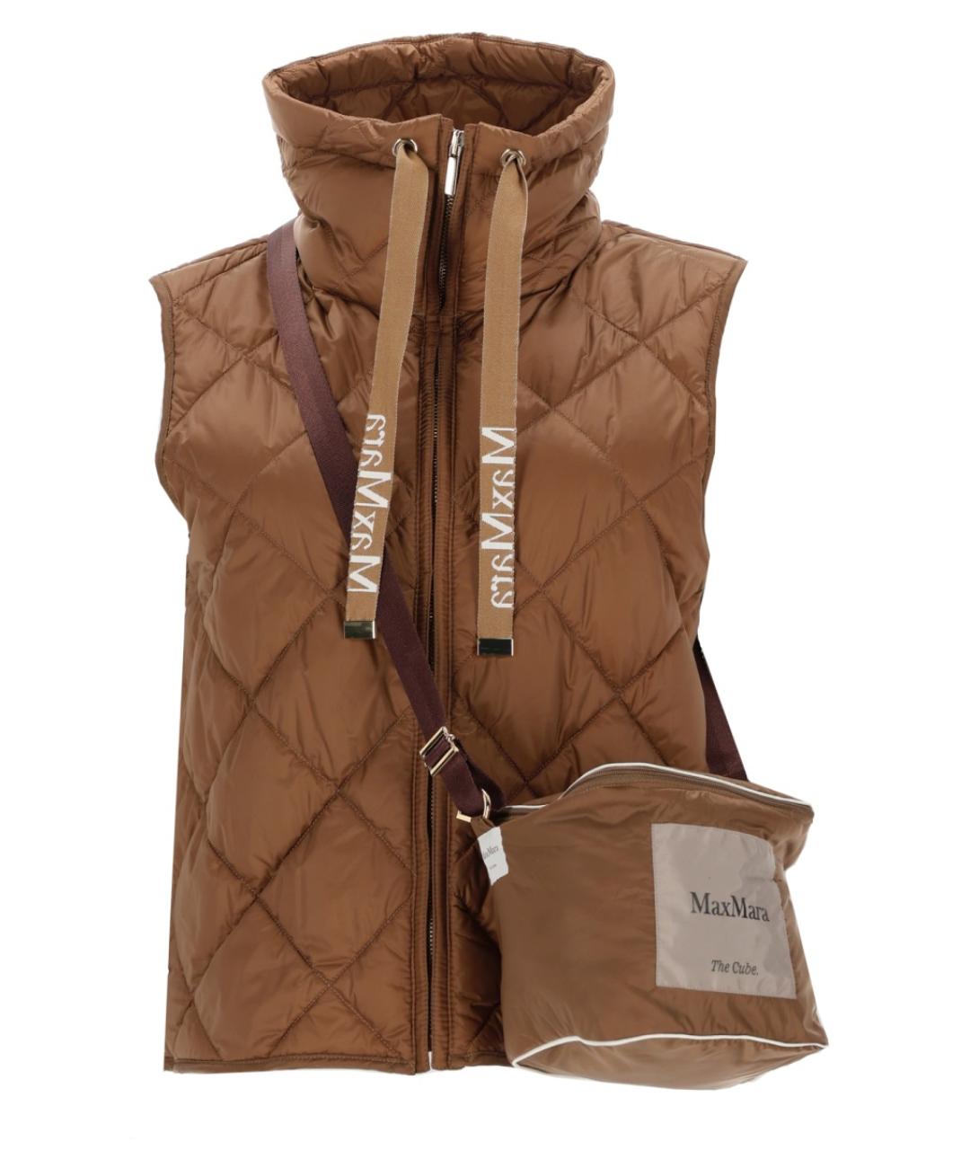 'S MAX MARA Коричневый полиамидовый жилет, фото 3