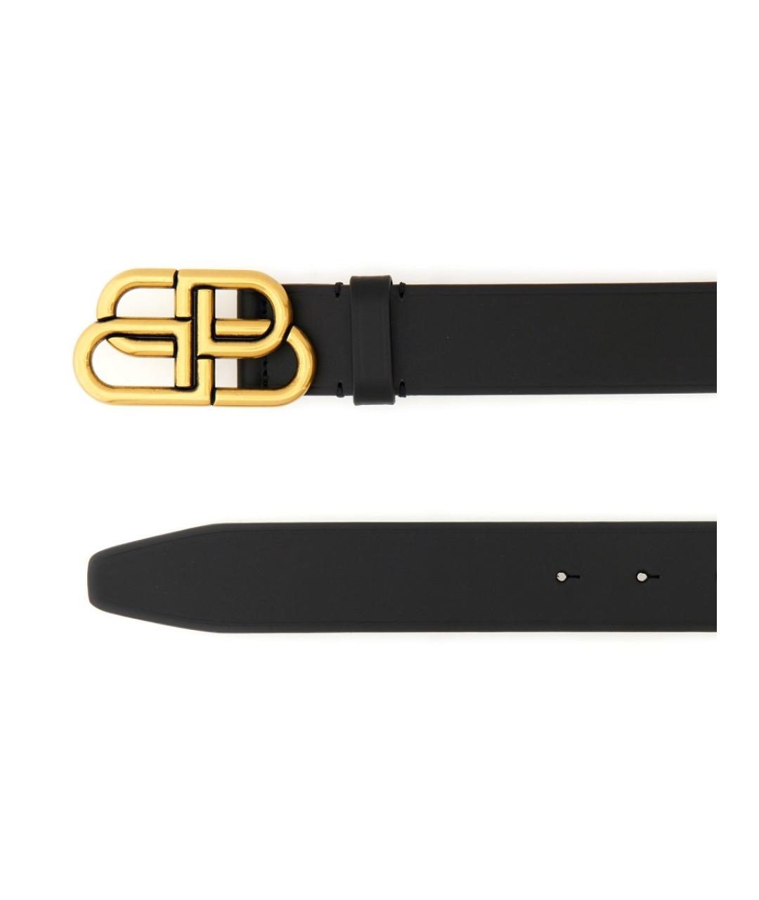 BALENCIAGA Черный кожаный ремень, фото 2