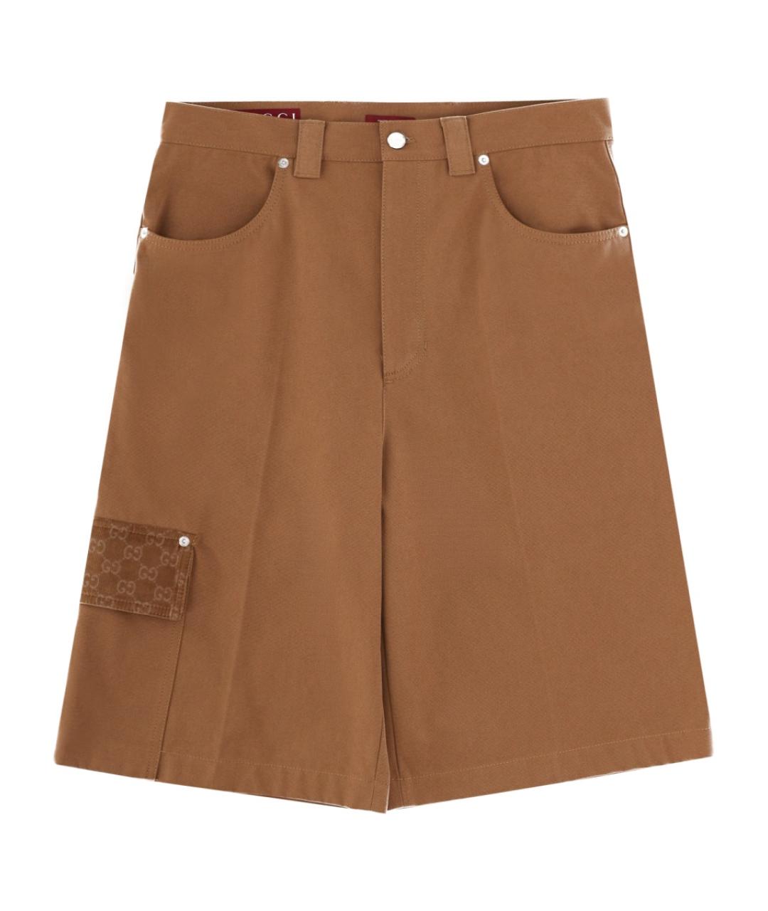 GUCCI Коричневые хлопковые шорты, фото 1