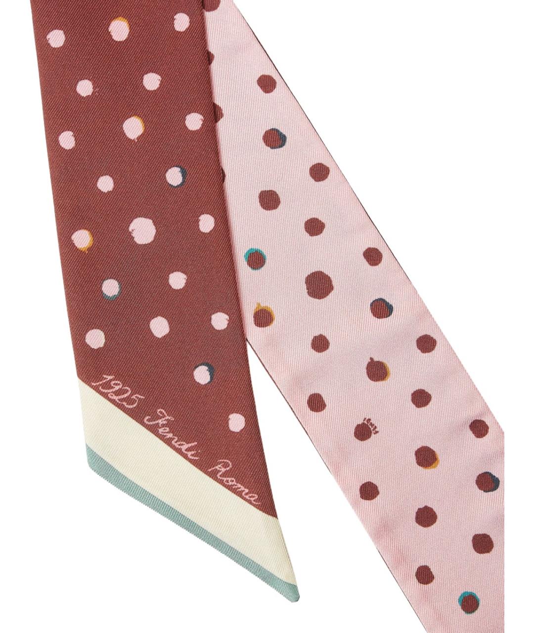 FENDI Красный шелковый шарф, фото 2